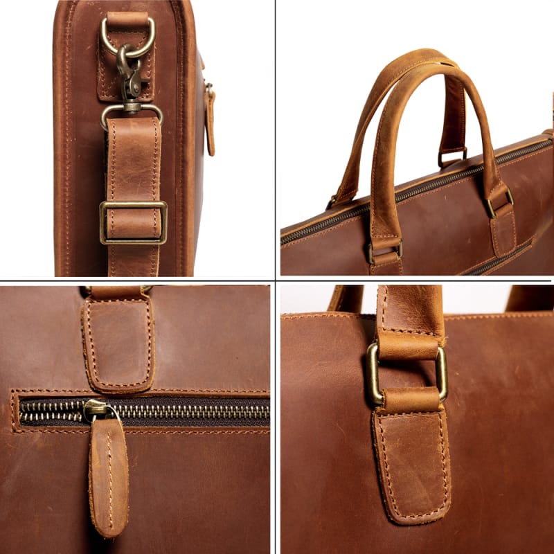 Leather Briefcase for Men Vintage Bag (6)